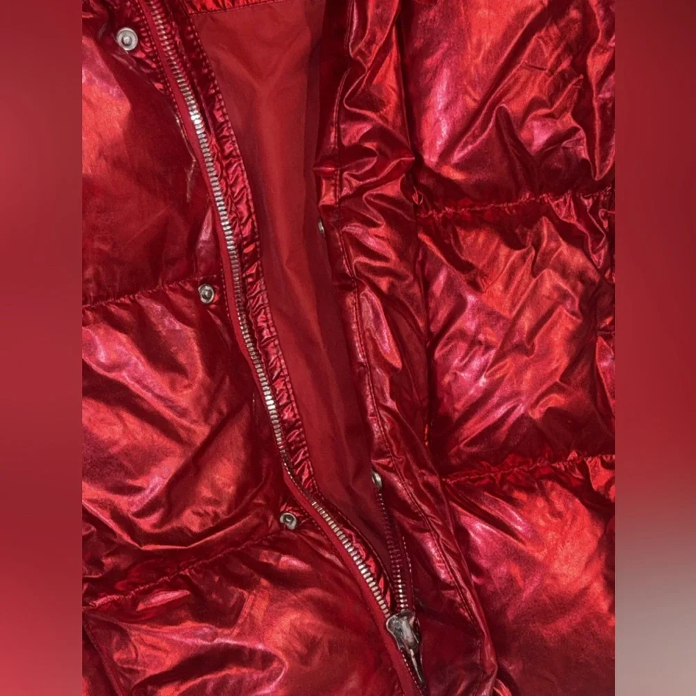 JORDAN CRAIG boy's youth metallic holographic hooded bubble jacket red 6 read - Picture 10 of 12
